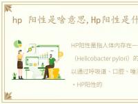 hp 阳性是啥意思,Hp阳性是什么意思啊