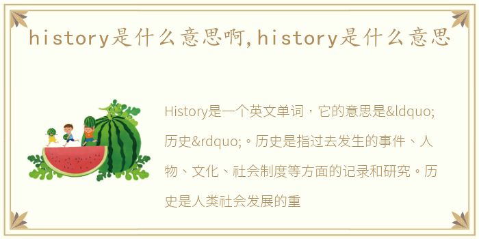 history是什么意思啊,history是什么意思