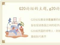 G20论坛的主题,g20论坛