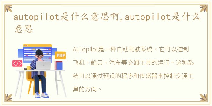 autopilot是什么意思啊,autopilot是什么意思