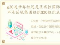 g20是世界性还是区域性国际组织，g20是不是区域集团组织G20组织成员是什么性质的国际组织?