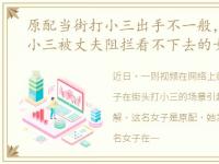 原配当街打小三出手不一般，原配当街打小三被丈夫阻拦看不下去的女儿也动手了!