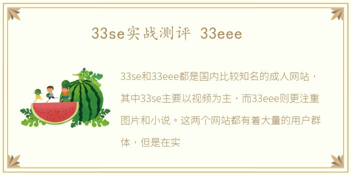 33se实战测评 33eee