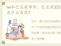 hm和巴宝莉事件，巴宝莉325辱华事件(HM)是什么意思?