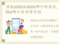 佳能650d和600d哪个好用些，佳能650d和600d哪个好详情介绍