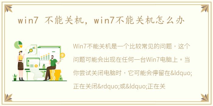 win7 不能关机，win7不能关机怎么办