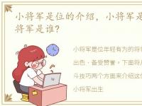 小将军是位的介绍，小将军是什么意思?小将军是谁?