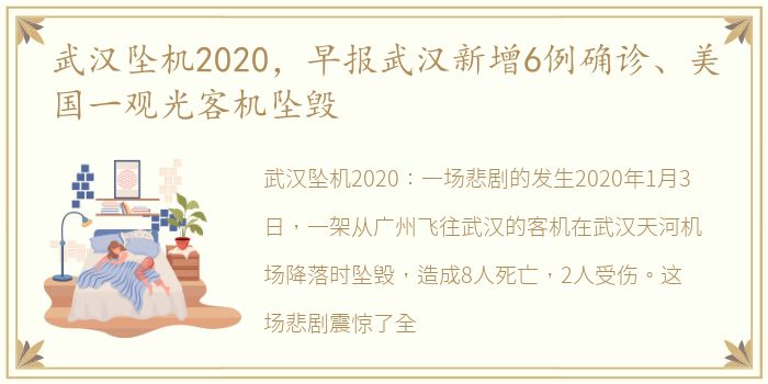 武汉坠机2020，早报武汉新增6例确诊、美国一观光客机坠毁