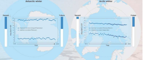 相似但不同南极和北极海冰及其对气候变化的响应