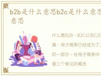 b2b是什么意思b2c是什么意思，b2c是什么意思