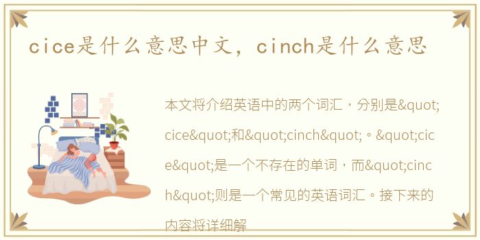 cice是什么意思中文，cinch是什么意思