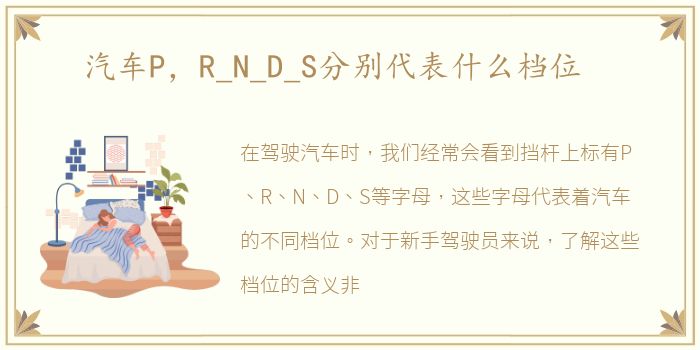 汽车P，R_N_D_S分别代表什么档位