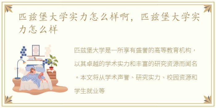 匹兹堡大学实力怎么样啊，匹兹堡大学实力怎么样