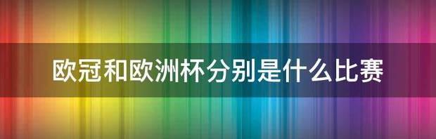 欧预赛是什么级别比赛？ 欧锦赛是什么比赛