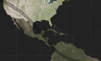 火环日食将横贯美洲从俄勒冈州延伸到巴西