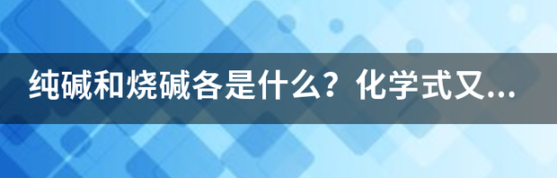 什么是纯碱和烧碱，有什么区别？ 纯碱是什么烧碱又是什么