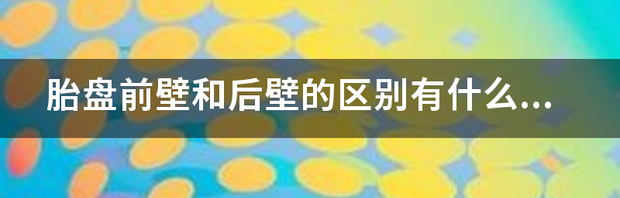 什么是胎盘前壁和后壁？两者有什么区别？ 胎盘前壁和后壁区别