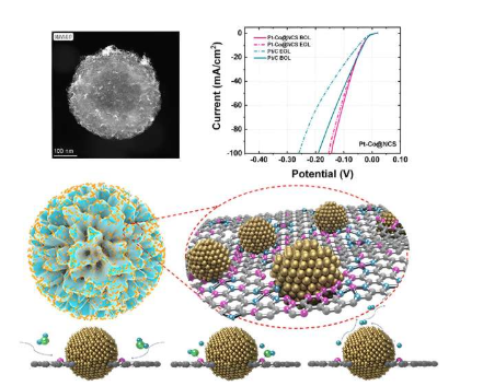 增强能量转换Pt-Co@NCS催化剂表现出增强碱性氢释放的协同作用
