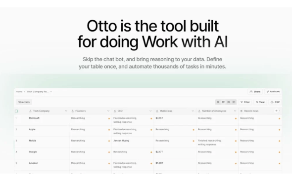 OttoAI旨在简化您的电子表格数据管理