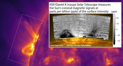 丹尼尔井上太阳望远镜首次拍摄到日冕磁场图
